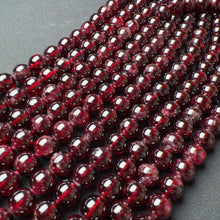 Load image into Gallery viewer, 8 - 8.5mm Natural Almandine Red Garnet Round Bead Strands for DIY Jewelry Project
