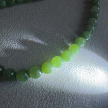 Load image into Gallery viewer, Beautiful Emerald Green Nephrite Jade Beaded Necklace with 925 Sterling Silver Clasp | Natural Heart Chakra Healing Stone Jewelry
