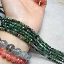 Load image into Gallery viewer, 4mm Natural Faceted Emerald Bead Strands for DIY Jewelry Projects
