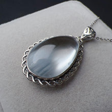 Load image into Gallery viewer, Top-grade Blue Rabbit Hair Rutilated Quartz Pendant Necklace with 925 Sterling Silver
