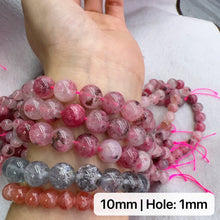 Load image into Gallery viewer, Best Quality in Strands 6mm 8mm 10mm Natural Flower Rhodonite Round Bead for DIY Jewelry Project
