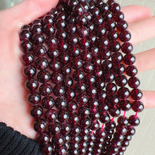 Load image into Gallery viewer, 8 - 8.5mm Natural Almandine Red Garnet Round Bead Strands for DIY Jewelry Project
