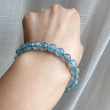 Load image into Gallery viewer, Natural Saint Maria Blue Aquamarine Beaded Bracelet with Sparkling | March Birthstone Pisces
