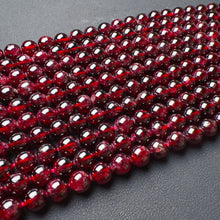 Load image into Gallery viewer, 8 - 8.5mm Natural Almandine Red Garnet Round Bead Strands for DIY Jewelry Project
