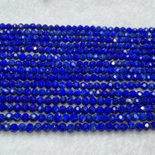 Load image into Gallery viewer, 3mm Small Beads Natural Lapis Lazuli Faceted Bead Strands DIY Jewelry Findings
