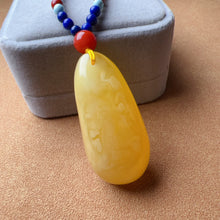 Load image into Gallery viewer, Genuine High-grade Amber Pendant Necklace Beaded with Agate Turquoise Lapis | One of A Kind Handmade Jewelry Adjustable Style
