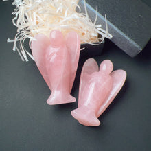 Load image into Gallery viewer, 3-inch Natural Rose Quartz Angel Spiritual Altar Setting Healing Stone Decor
