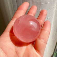 Load image into Gallery viewer, 40.2mm Nice Pink Rose Quartz Sphere Reiki Healing Crystal Heart Chakra
