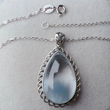 Load image into Gallery viewer, Top-grade Blue Rabbit Hair Rutilated Quartz Pendant Necklace with 925 Sterling Silver
