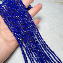 Load image into Gallery viewer, 3mm Small Beads Natural Lapis Lazuli Faceted Bead Strands DIY Jewelry Findings
