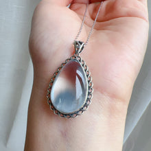 Load image into Gallery viewer, Top-grade Blue Rabbit Hair Rutilated Quartz Pendant Necklace with 925 Sterling Silver
