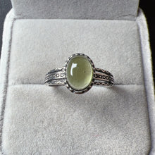 Load image into Gallery viewer, Custom-made Moldavite Ring with 925 Vintage Sterling Silver Ring Band | Rare High-frequency Heart Chakra Healing
