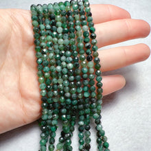 Load image into Gallery viewer, 4mm Natural Faceted Emerald Bead Strands for DIY Jewelry Projects
