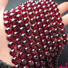 Load image into Gallery viewer, 8 - 8.5mm Natural Almandine Red Garnet Round Bead Strands for DIY Jewelry Project
