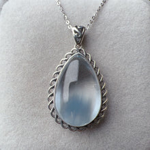 Load image into Gallery viewer, Top-grade Blue Rabbit Hair Rutilated Quartz Pendant Necklace with 925 Sterling Silver
