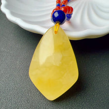 Load image into Gallery viewer, Mulan&#39;s Guardian Mushu - Genuine Amber Pendant Necklace Handmade with Nanhong Agate and Lapis
