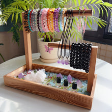 Load image into Gallery viewer, Rustic Pine Wood Jewelry Organizer - Handcrafted Desktop Display Stand for Bracelets Necklaces
