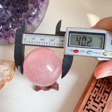 Load image into Gallery viewer, 40.2mm Nice Pink Rose Quartz Sphere Reiki Healing Crystal Heart Chakra
