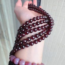 Load image into Gallery viewer, 8 - 8.5mm Natural Almandine Red Garnet Round Bead Strands for DIY Jewelry Project
