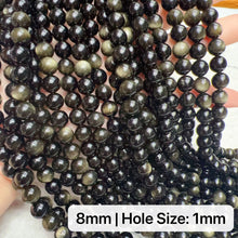 Load image into Gallery viewer, 6-12mm High-quality Golden Sheen Obsidian Round Bead Strands for DIY Jewelry Project
