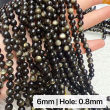 Load image into Gallery viewer, 6-12mm High-quality Golden Sheen Obsidian Round Bead Strands for DIY Jewelry Project
