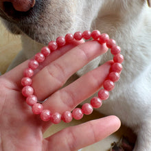 Load image into Gallery viewer, 7.3mm Old Mine Natural Rhodochrosite Healing Crystal Bracelet | Heart Chakra Reiki Healing Improve Relationship Marriage
