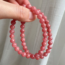 Load image into Gallery viewer, 7.3mm Old Mine Natural Rhodochrosite Healing Crystal Bracelet | Heart Chakra Reiki Healing Improve Relationship Marriage
