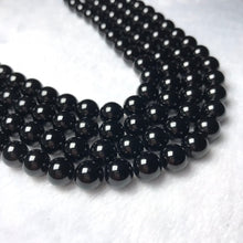 Load image into Gallery viewer, 8mm - 12mm Top-grade Natural Black Tourmaline Round Bead Strands DIY Jewelry Project
