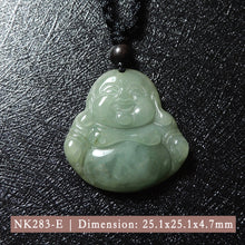 Load image into Gallery viewer, Genuine Jade Pendant Maitreya Happy Buddha Braided Necklace Best Blessing Gift Item for Protection Love
