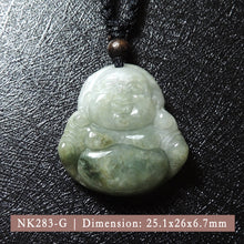 Load image into Gallery viewer, Genuine Jade Pendant Maitreya Happy Buddha Braided Necklace Best Blessing Gift Item for Protection Love
