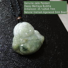 Load image into Gallery viewer, Genuine Jade Pendant Maitreya Happy Buddha Braided Necklace Best Blessing Gift Item for Protection Love
