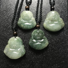 Load image into Gallery viewer, Genuine Jade Pendant Maitreya Happy Buddha Braided Necklace Best Blessing Gift Item for Protection Love
