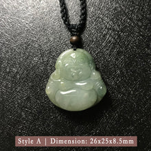 Load image into Gallery viewer, Genuine Jade Pendant Maitreya Happy Buddha Braided Necklace Best Blessing Gift Item for Protection Love
