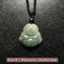 Load image into Gallery viewer, Genuine Jade Pendant Maitreya Happy Buddha Braided Necklace Best Blessing Gift Item for Protection Love
