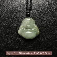 Load image into Gallery viewer, Genuine Jade Pendant Maitreya Happy Buddha Braided Necklace Best Blessing Gift Item for Protection Love
