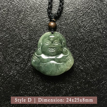 Load image into Gallery viewer, Genuine Jade Pendant Maitreya Happy Buddha Braided Necklace Best Blessing Gift Item for Protection Love
