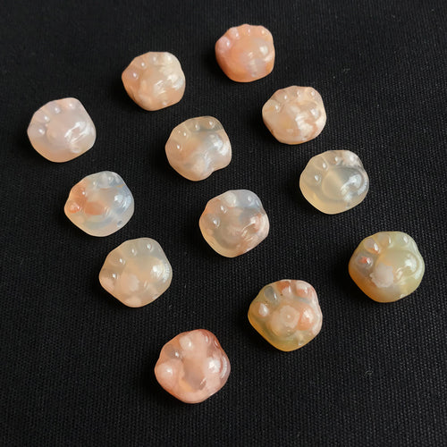 Super Cute Cat Paws Parts Natural Sakura Agate Fun DIY Jewelry Making Earring Bracelet Nekclace 