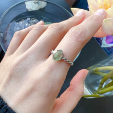 Load image into Gallery viewer, Natural Moldavite Raw Stone Ring 925 Sterling Silver Prongs | Rare High-frequency Healing Stone
