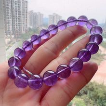 Load image into Gallery viewer, 10mm Natural Amethyst Healing Crystal Bracelet | Crown Third Eye Chakra Reiki Healing | Uplift Brainwork
