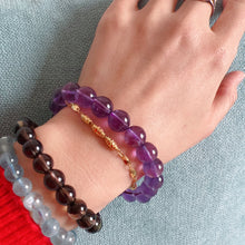 Load image into Gallery viewer, 10mm Natural Amethyst Healing Crystal Bracelet | Crown Third Eye Chakra Reiki Healing | Uplift Brainwork
