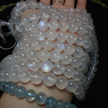 Load image into Gallery viewer, 8mm Natural Blue Moonstone Round Bead Strands for DIY Jewelry Project
