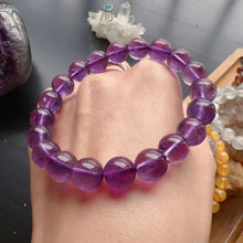 Load image into Gallery viewer, 10mm Natural Amethyst Healing Crystal Bracelet | Crown Third Eye Chakra Reiki Healing | Uplift Brainwork
