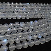 Load image into Gallery viewer, 8mm Natural Blue Moonstone Round Bead Strands for DIY Jewelry Project
