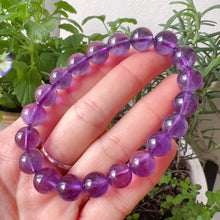 Load image into Gallery viewer, 10mm Natural Amethyst Healing Crystal Bracelet | Crown Third Eye Chakra Reiki Healing | Uplift Brainwork
